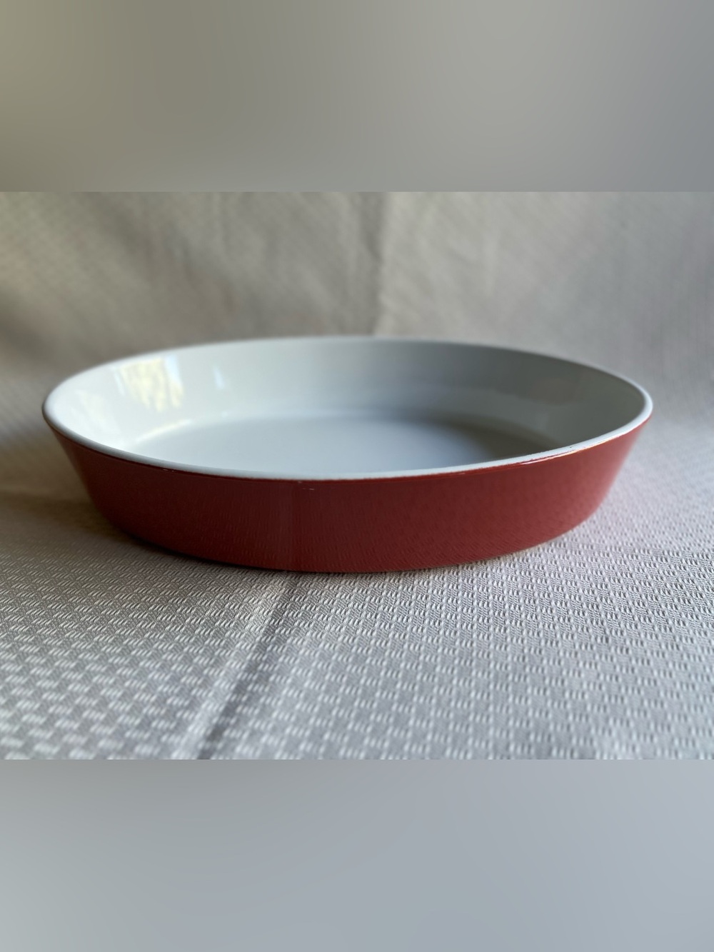 IKEA Orange/Red Ceramic Oval Baking Dish New